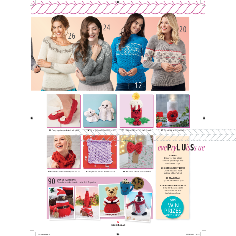 🎄 Let’s Knit – October 2025 Issue (213): Scandi Christmas Special Single issue