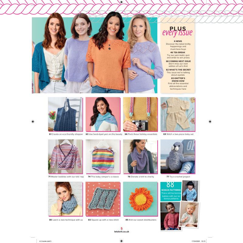 ☀️ Let’s Knit – May 2025 (Issue 208) Single issue | Ships free across UK (3–5 days)