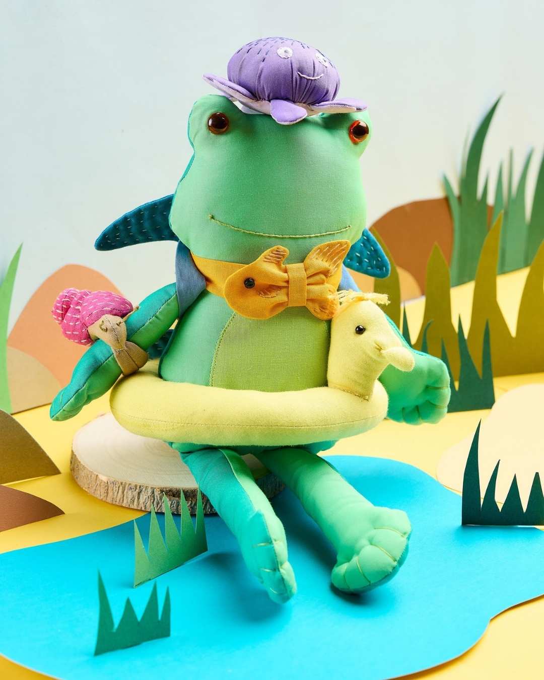 Frog Toy Sewing Pattern With Accessories