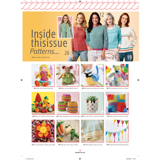 🌈 Let’s Knit – April 2025 (Issue 207) Single issue | Ships free across UK (3–5 days)
