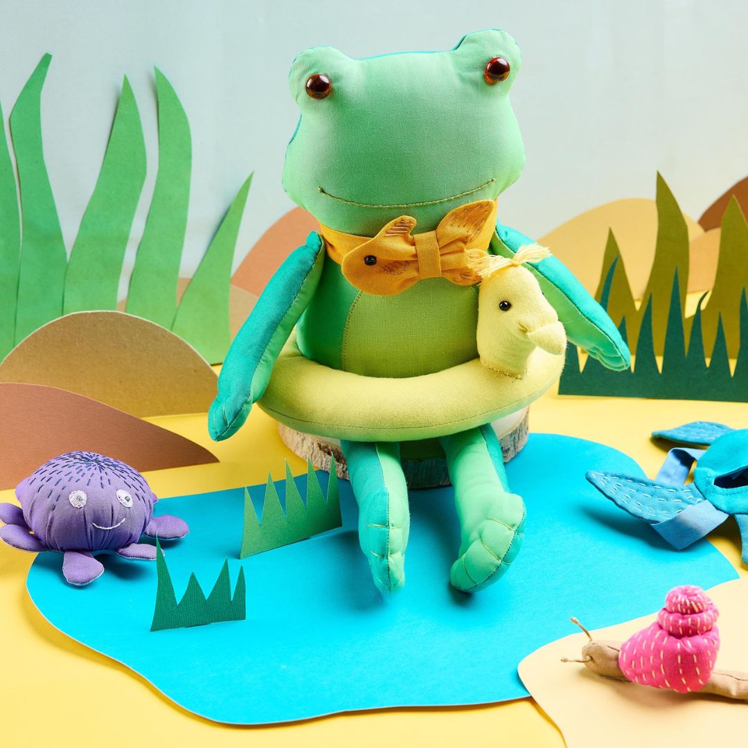 Frog Toy Sewing Pattern With Accessories