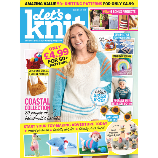 ☀️ Let’s Knit – July 2025 (Issue 210) Single issue | Ships free across UK (3–5 days)