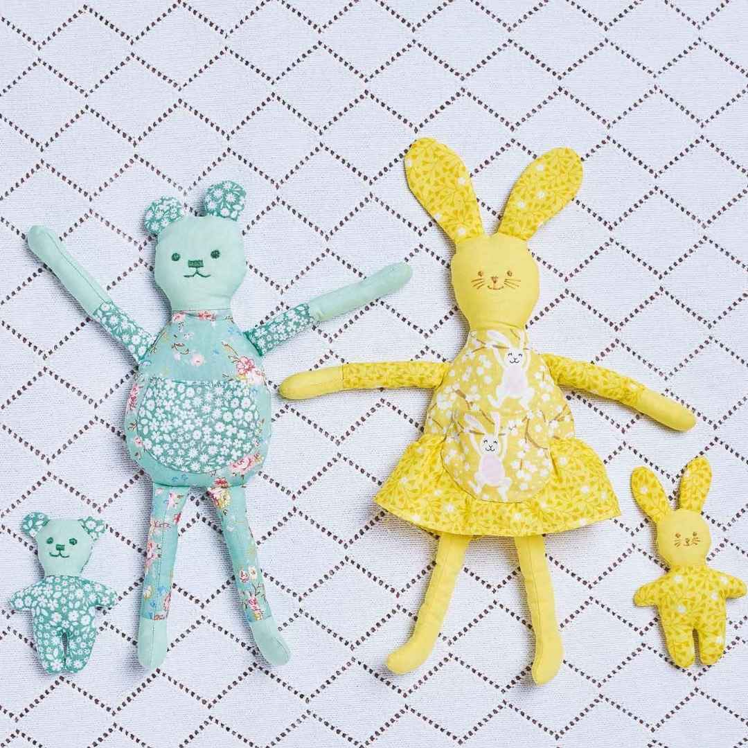 Rabbit and Bear Toy Sewing Pattern